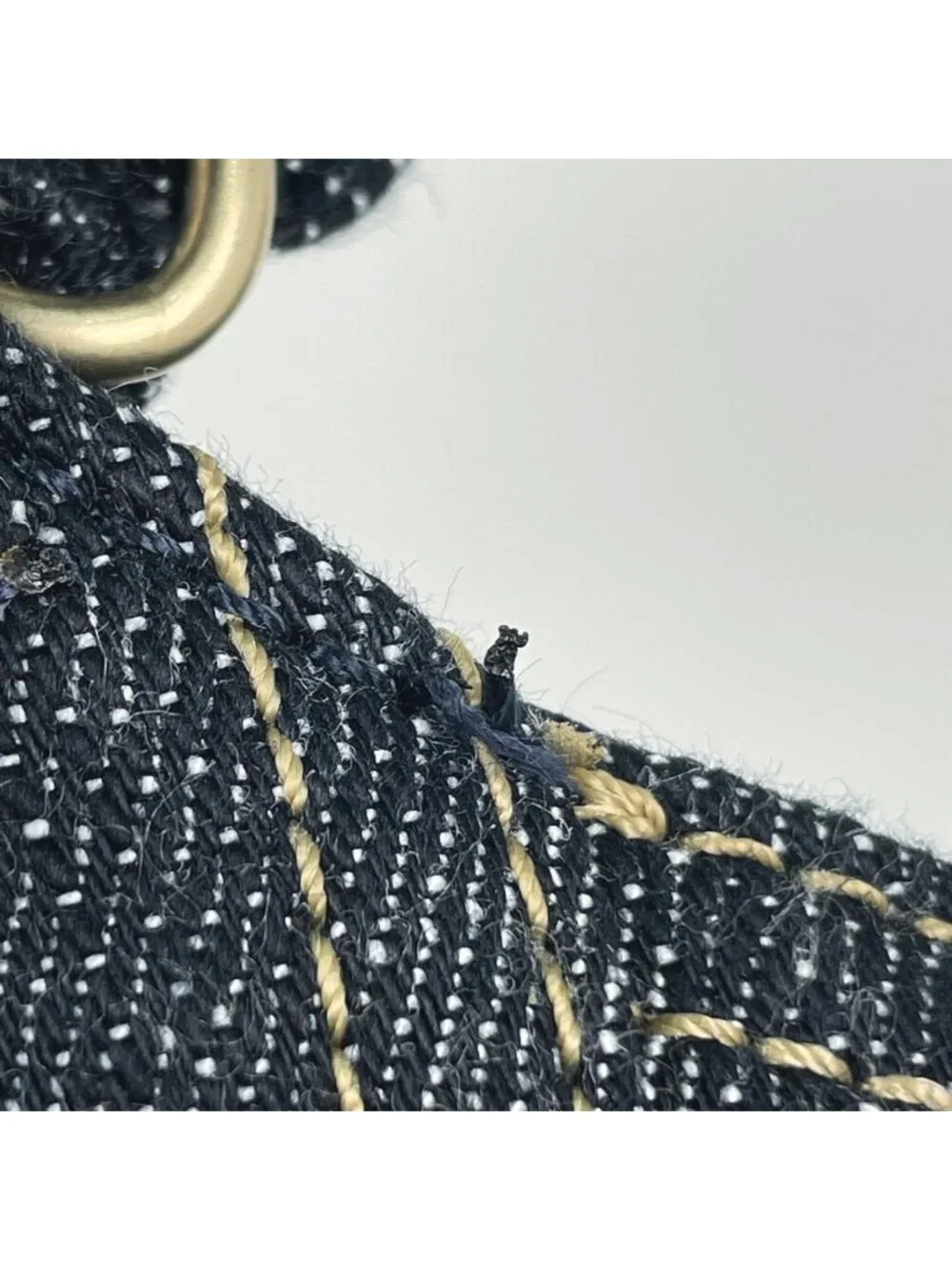Chanel Tote Bag Coco Cabas CC Logo Denim Navy